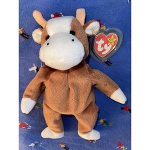 Vintage New In Box 1995 Rare "Bessie" The Cow TY Beanie Baby PVC Pellets #4009